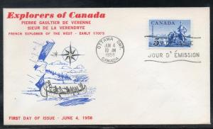 Canada #378 La Verendrye FDC Cacheted addr C390