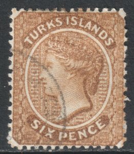 Turks Caicos Scott 46 - SG59, 1887 Victoria 6d used