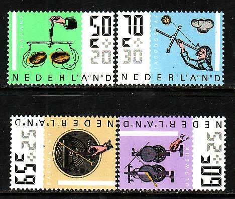 Netherlands-Sc#B619-22- id5-unused NH semi-postal set-Antique Measuring Instrume