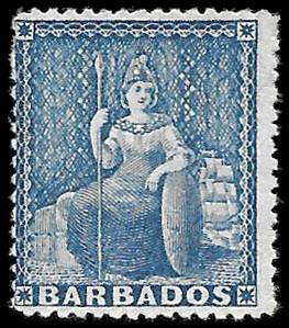 1872 BARBADOS Sc# 33 - CV - $444 - MNOG - No Faults