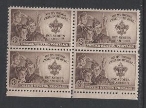 U.S. Sc.# 995 mint unhinged block of  4 no perf seperations