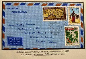 1975 Victoria Cameroon Air Letter Cover To Belfast North Ireland