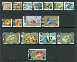 Tanzania SG142/57 1967 set of 16 Normal paper cat 27 pounds