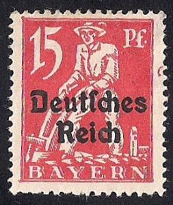 Bavaria #258 15pf Plowman Stamp Mint OG H F-VF