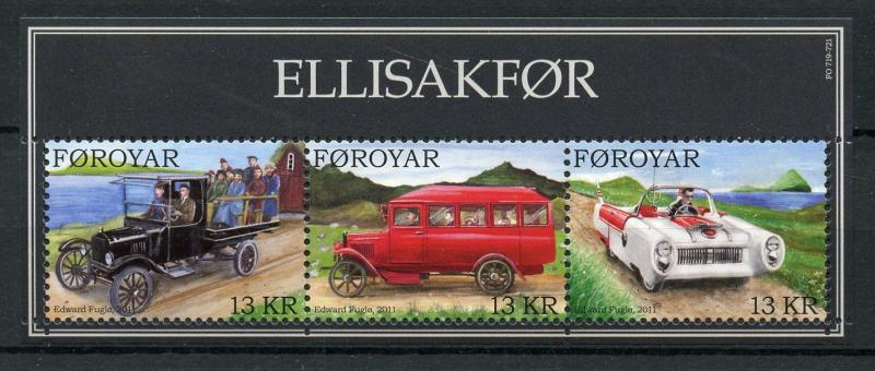 Faroes Faroe Islands 2011 MNH Vintage Cars Ford Morris 3v M/S Motoring Stamps