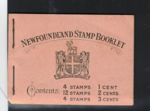 Newfoundland Booklet #3 Very Fine Never Hinged Booklet - Staple Mark On Back