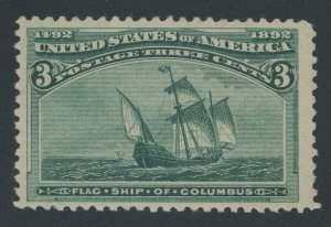 USA 232 - 3 cent Columbian - F/VF Mint hinged - dist gum