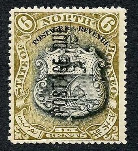 North Borneo SGD18 6d perf 14.5-15 Post Due M/M Cat 10 Pounds