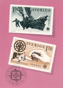 Sweden 1979 Maxicard Sc 1278-1279 EUROPA