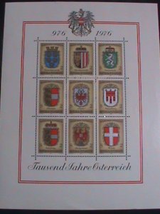 AUSTRIA STAMP-1976 SC#1042 COAST OF ARMS OF AUSTRIA PROVINCE MNH FULL SHEET