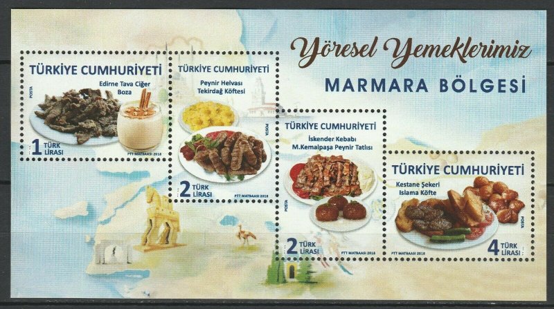 Turkey 2018 Traditional Food MNH sheet