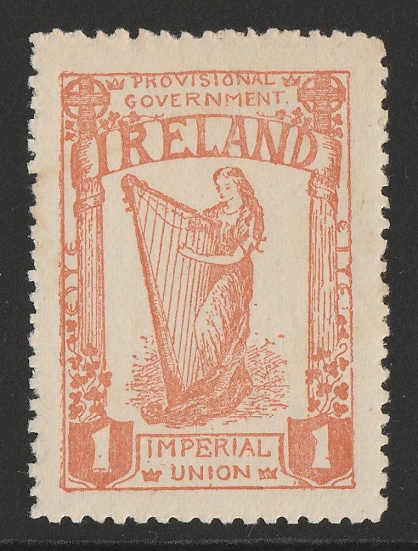 IRELAND 1912 Imperial Union (1d) dull orange propaganda label, perf 11. MNH **. 