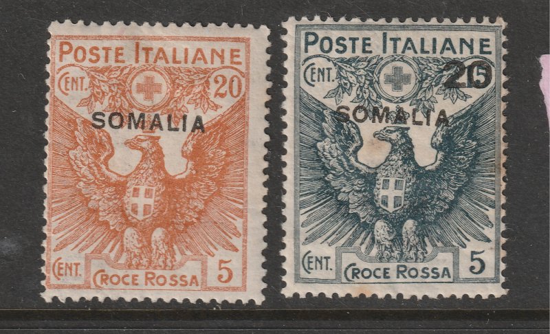 Italian Somalia  x 2 MH red cross from 1916