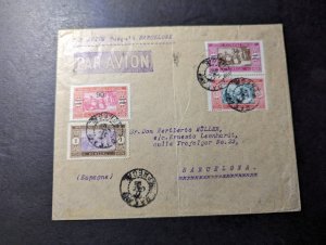 1932 French Equatorial Africa Airmail Cover Dakar Senegal to Barcelona Spain