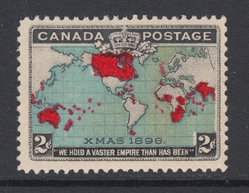 Canada Sc 86b, MLH. 1898 2c Map, Deep Blue Oceans, fresh, bright, F-VF