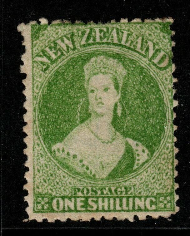 NEW ZEALAND SG125 1864 1/= YELLOW-GREEN p12½ MTD MINT 