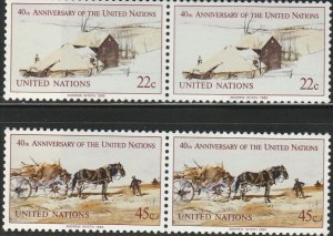 United Nations-Vennice, #52-53  Unused  From 1985   MNH Pairs