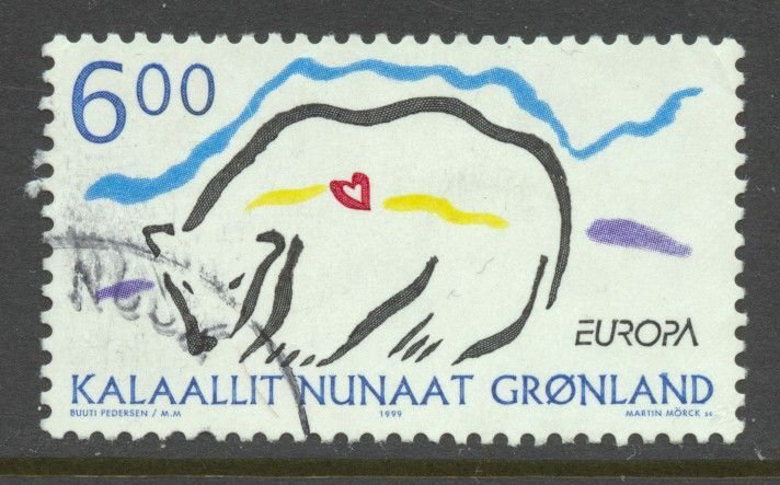 Greenland Scott 348 Used - 1999 6k Europa/Polar Bear - SCV $2.50