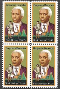 US Scott 1804 -Benjamin Beanneker- Block of 4 - MNH