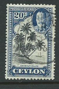 Ceylon SG 374  Fine  Used partial gummed reverse