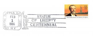 US SPECIAL PICTORIAL POSTMARK COVER STATUE OF LIBERTY CENTENNIAL AT BUFPEX 1986