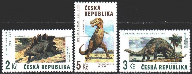 Czech Republic. 1994. 41-43. Dinosaurs. MNH.