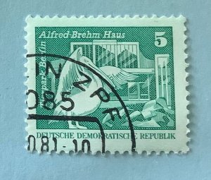 Germany DDR 1980-81 Scott 2071 used - 5pf, Alfred Brehm House, Berlin Zoo