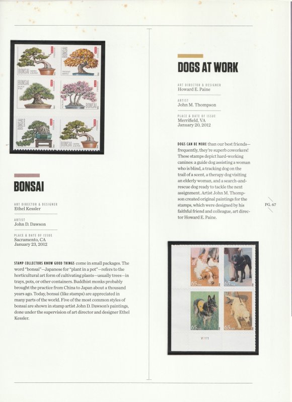 2012 USPS Stamp Yearbook with Mounted MNH Stamps Including Mail Use Stamps