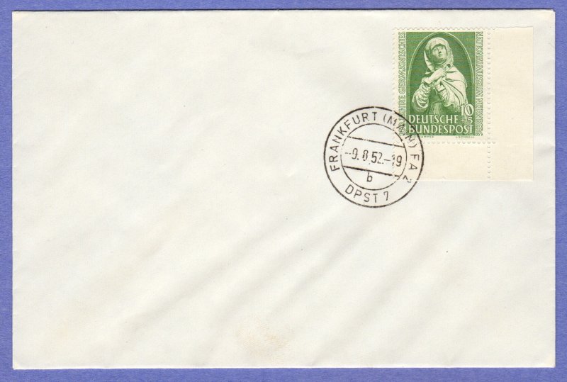 GER SC #B324 1952 S-P/Nuremberg Madonna FDC 08-09-1952