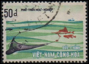 S.  Vietnam 410 - Used - 50d Trawler with Seine Net (1972) (cv $1.60)