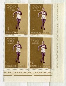 SAN MARINO; 1960 Olympics issue MINT MNH CORNER BLOCK of 4, 3L.