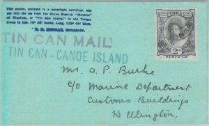 89203 - TONGA TOGA - POSTAL HISTORY - PAQUEBOT: Official TIN CAN Mail COVER Cano