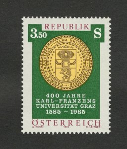 AUSTRIA-MNH STAMP-400th ANV OF GRAZ UNIVERSITY-1985.