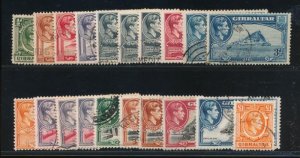 GIBRALTAR 107-118 USED F-VF SET KGVI