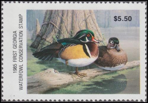 1985 Georgia State Duck Stamp Mint Never Hinged VF