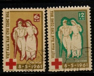 North Viet Nam Scott 156-157 Used 1961 Red Cross set