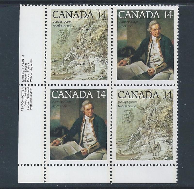 Canada #764a LL PL BL Captain James Cook 14¢ MNH9