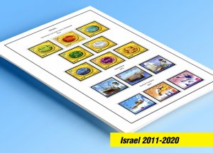 COLOR PRINTED ISRAEL 2011-2020 STAMP ALBUM  PAGES (70 illustrated pages)