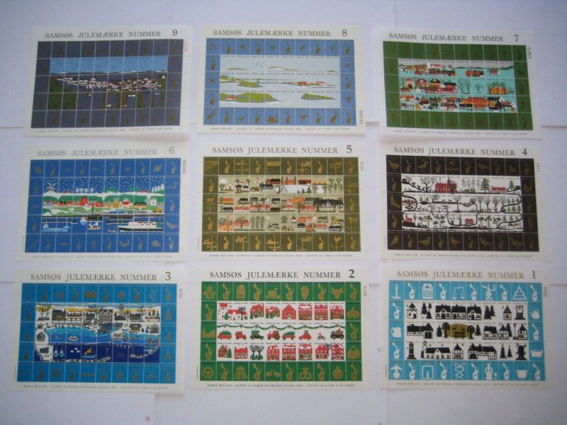 Denmark. 20 Christmas Sheet Mnh. Lions Club. Local Samso 1979-1998. CV $ 915.00