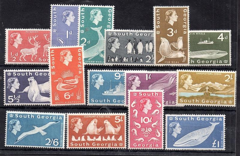 South Georgia 1963 Fauna mint VLHM set SG1-15 WS4505