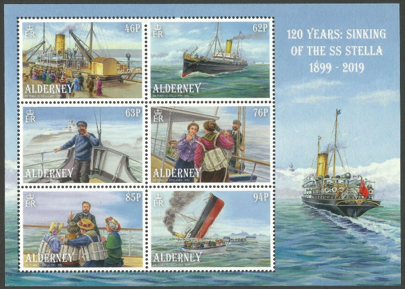 Alderney 2019 MNH Sinking of SS Stella 120 Years 6v M/S Boats Ships Stamps