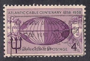 1112 4 cent Atlantic Cable Stamp used EGRADED VF-XF 85