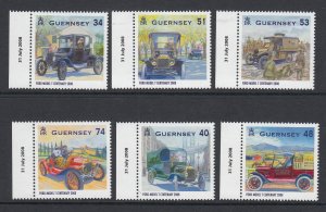 Guernsey 2008 Model T Ford,  set of 6 Mint NHM