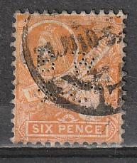 #126 New South Wales Used Wmk 13 perfin