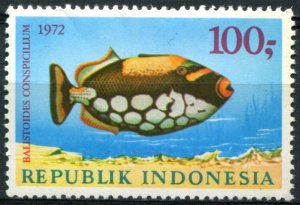 Indonesia Sc#836 MNH, 100r bl & multi, Fish (1972) (1972)