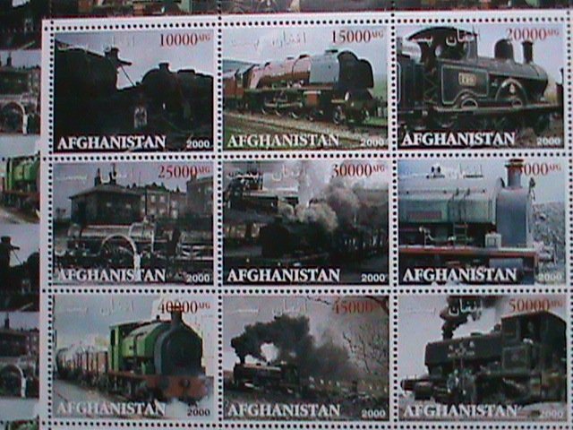 AFGHANISTAN-STAMP-2000 CLASSIC TRAINS  - MNH STAMP SHEET RARE