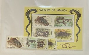 Souvenir Sheet Jamaica Scott #591-4,594a nh