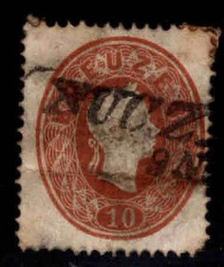 Austria Ostrich Scott 15 Used stamp, paper adhesions, nice cancel