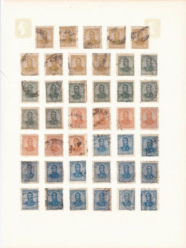 argentina stamps & cancel study page  stamps from 1908 ref r12981