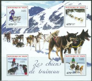 NIGER 2014 SLED DOGS SHEET MINT NH